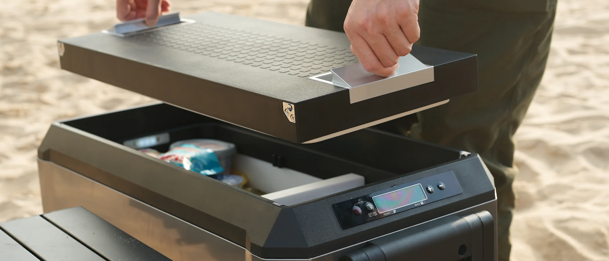 Dual Zone Wheeled Car Fridge With Cover-SILVER | ICECO 30L - Image 12