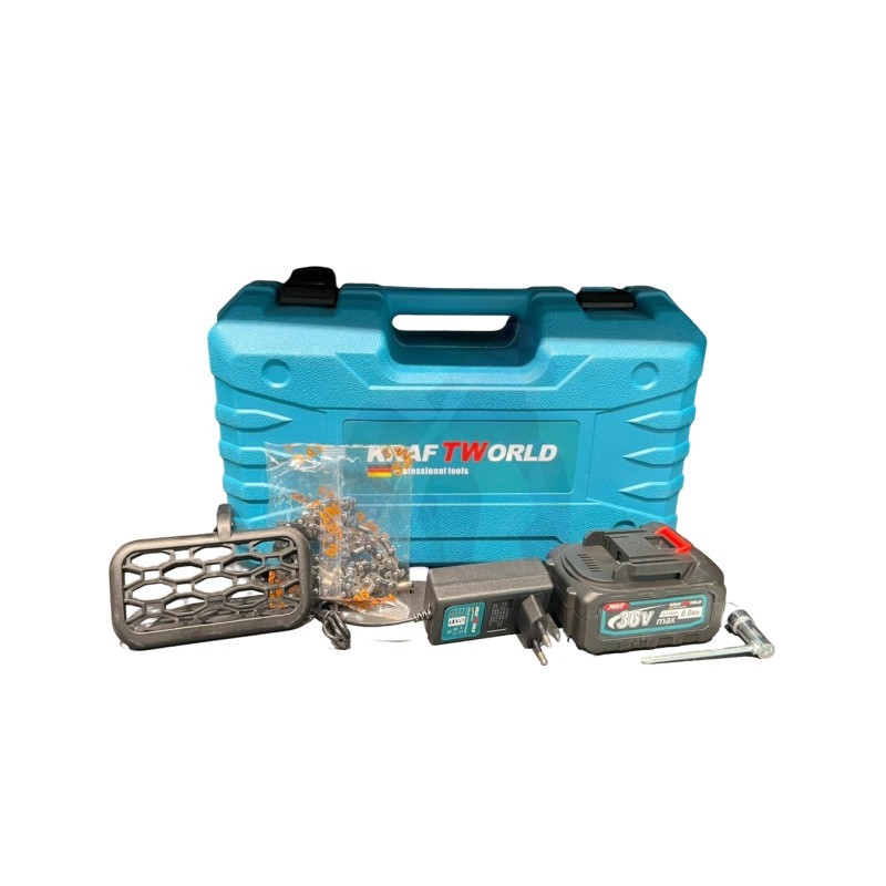 Kraft World Akku-Kettensäge (30 cm) 2x 36V 8Ah, mit Doppelakku und zwei Ketten - Image 3